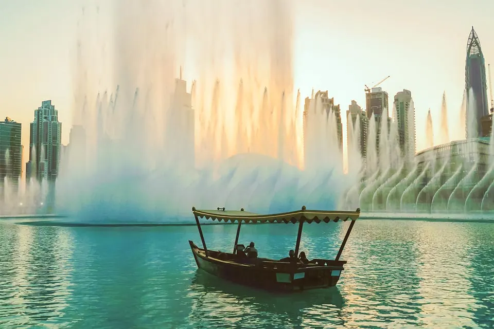 Dubai Fontänen Abra