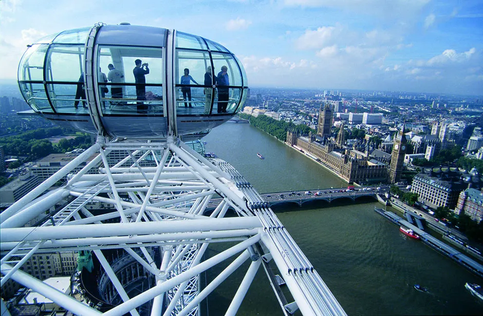 Blick aus einer Kapsel des London Eye