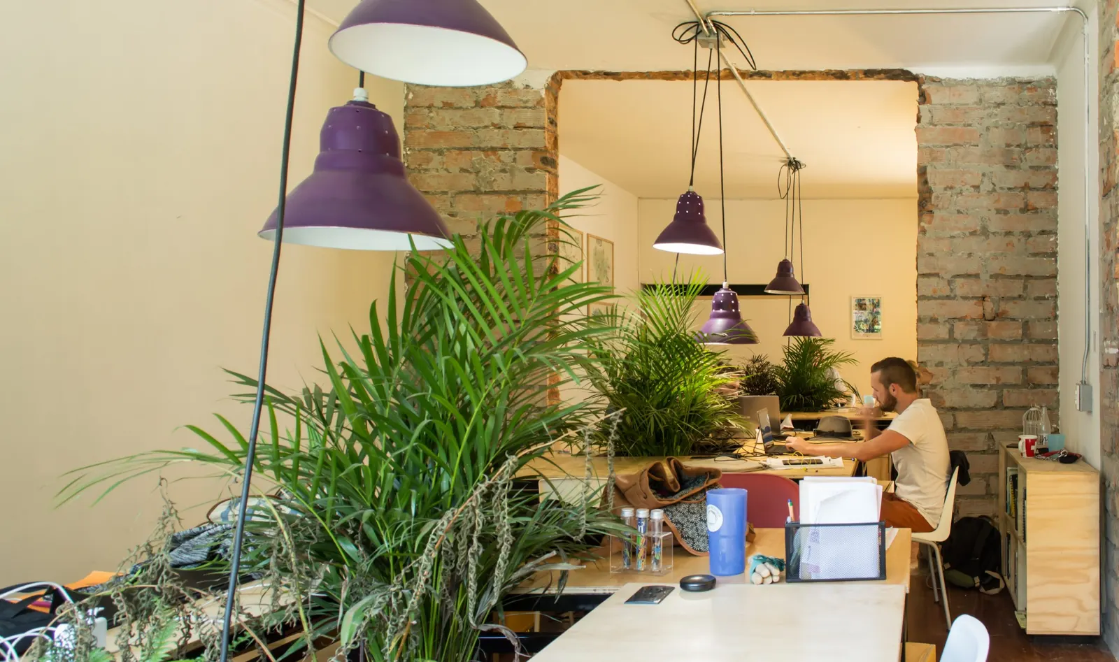 Coworking-Space La Casa Redonda in Medellín, Kolumbien, Blick in den Arbeitsbereich