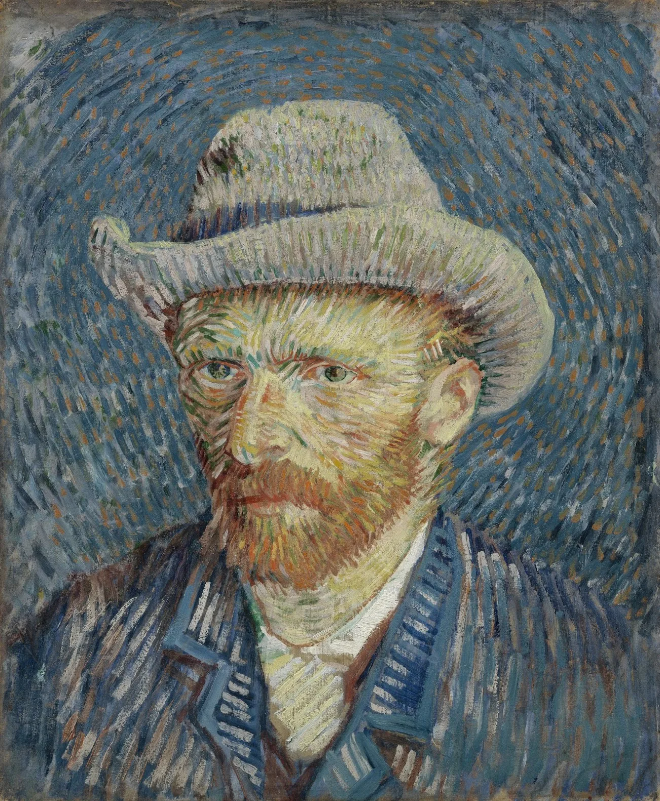 Vincent van Gogh, Selbstbildnis mit grauem Filzhut, 1887, Gemälde im Van Gogh Museum Amsterdam